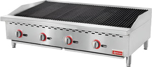 Omcan - 48" Countertop Radiant Gas Charbroiler with 4 Burner - 47766