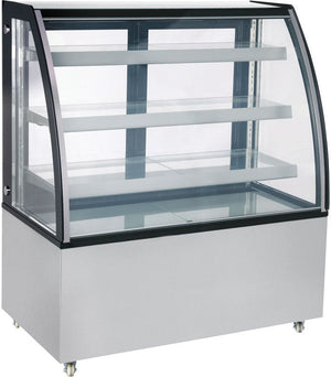 Omcan - 48" Curved Glass Floor Refrigerated Display Case - 44502