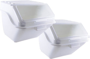 Omcan - 48 L (12.6 Gallon) Shelf Ingredient Bin with Scoop, Pack of 4 - 80989