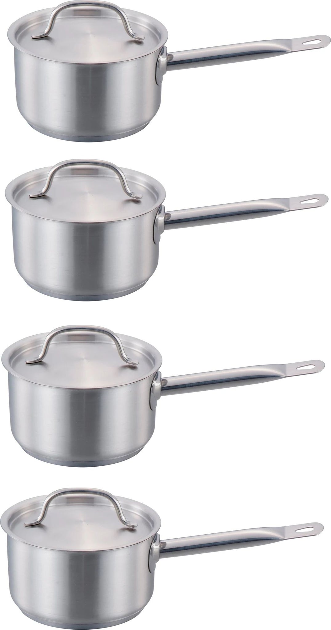 Omcan - 4.5 QT Stainless Steel Sauce Pan with Cover, Pack of 4 - 80433