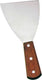 Omcan - 4.5” x 3” Pan Scraper with Wood Handle, Pack of 50 - 80047