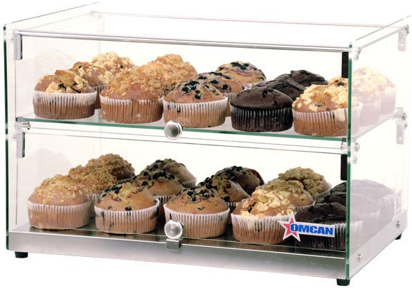 Omcan - 50 L Capacity Countertop Food Display Case with Square Front Glass - 44373