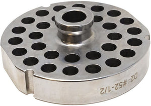 Omcan - #52 (12.8 mm) Stainless Steel Meat Grinder Plate with Hub - 11177