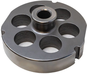 Omcan - #52 (31.4 mm) Stainless Steel Meat Grinder Plate with Hub - 11180