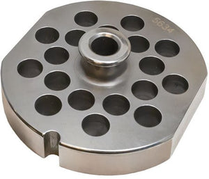 Omcan - #56 (19.2 mm) Stainless Steel Meat Grinder Plate with Hub - 11189