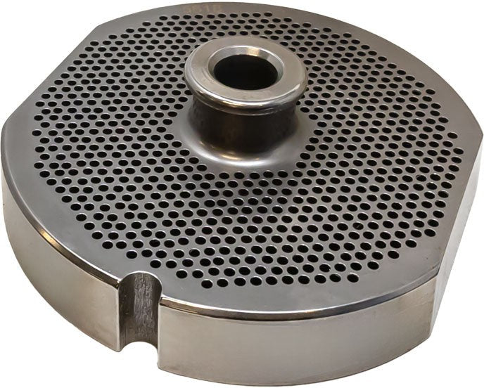 Omcan - #56 (3.5 mm) Stainless Steel Meat Grinder Plate with Hub - 11183