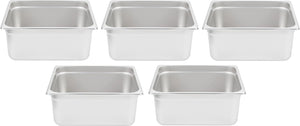 Omcan - 6" Deep 2/3-Size Stainless Steel Steam Table Pan, Pack of 5 - 80615