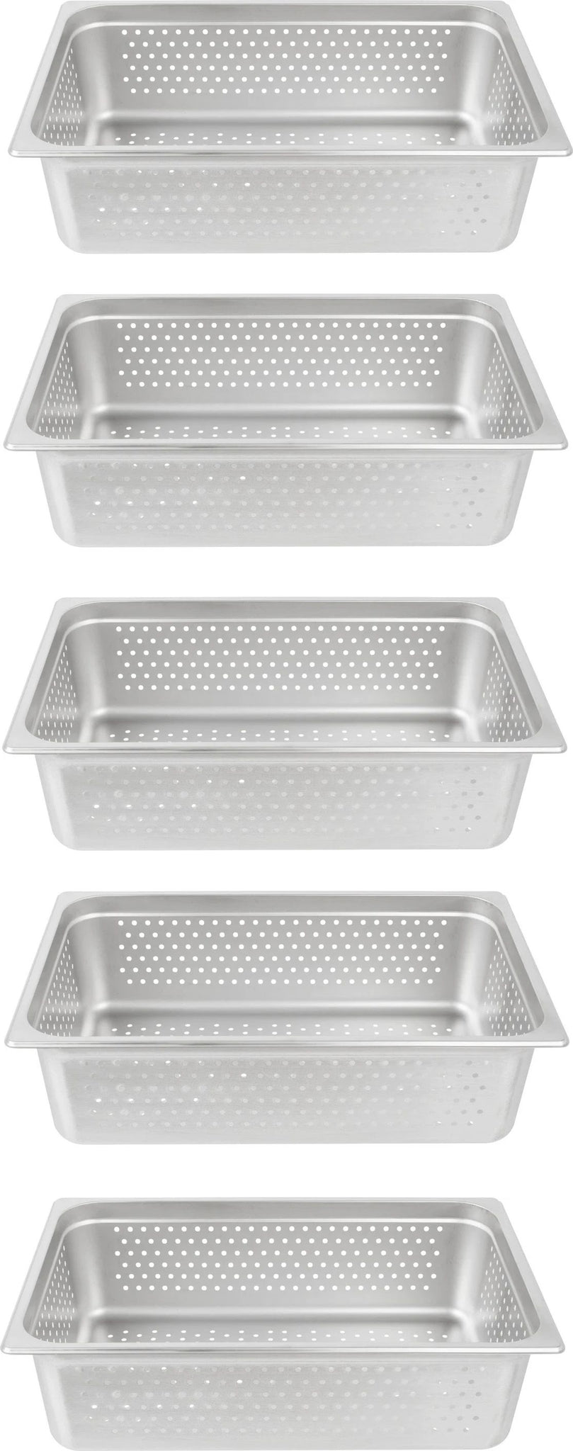 Omcan - 6" Deep Full Size Perforated Steam Table Pan, Pack of 5 - 85196