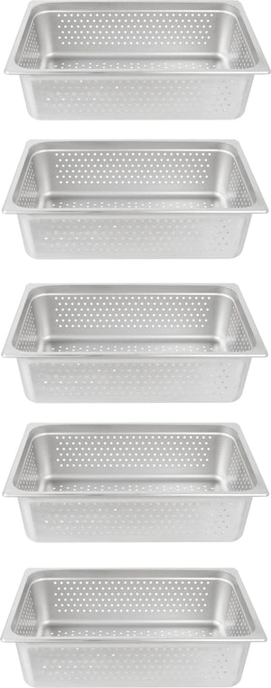 Omcan - 6" Deep Full Size Perforated Steam Table Pan, Pack of 5 - 85196