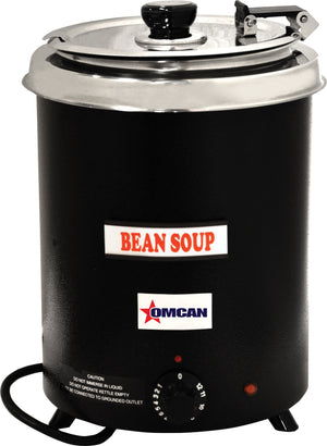 Omcan - 6 QT Black Soup Kettle with Metal Lid (5.7 L), Pack of 2 - FW-CN-0006