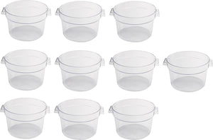 Omcan - 6 QT Polycarbonate Round Food Storage Container, Pack of 10 - 80177