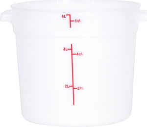 Omcan - 6 QT White Polypropylene Round Food Storage Container, Pack of 25 - 80192