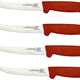 Omcan - 6" Red Handle Greban Curved Blade Boning Knife, Pack of 10 - 11786