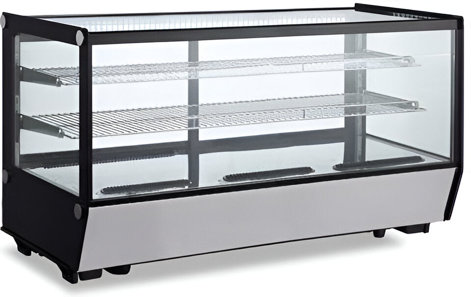 Omcan - 60″ Square Glass Countertop Refrigerated Showcase with 252 L Capacity - 47424