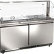 Omcan - 60" Stainless Steel Refrigerated Salad Bar / Cold Food Table with Sneeze Guard, Tray Slide and Pan Covers - 50089