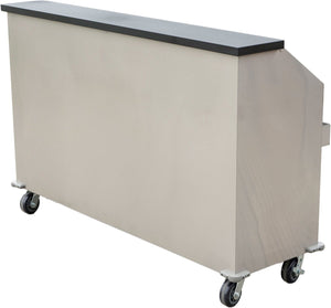 Omcan - 61″ Portable Bar With Hinge Doors, Ice Bin, Shut Off Valve, Speed Rails - 48067