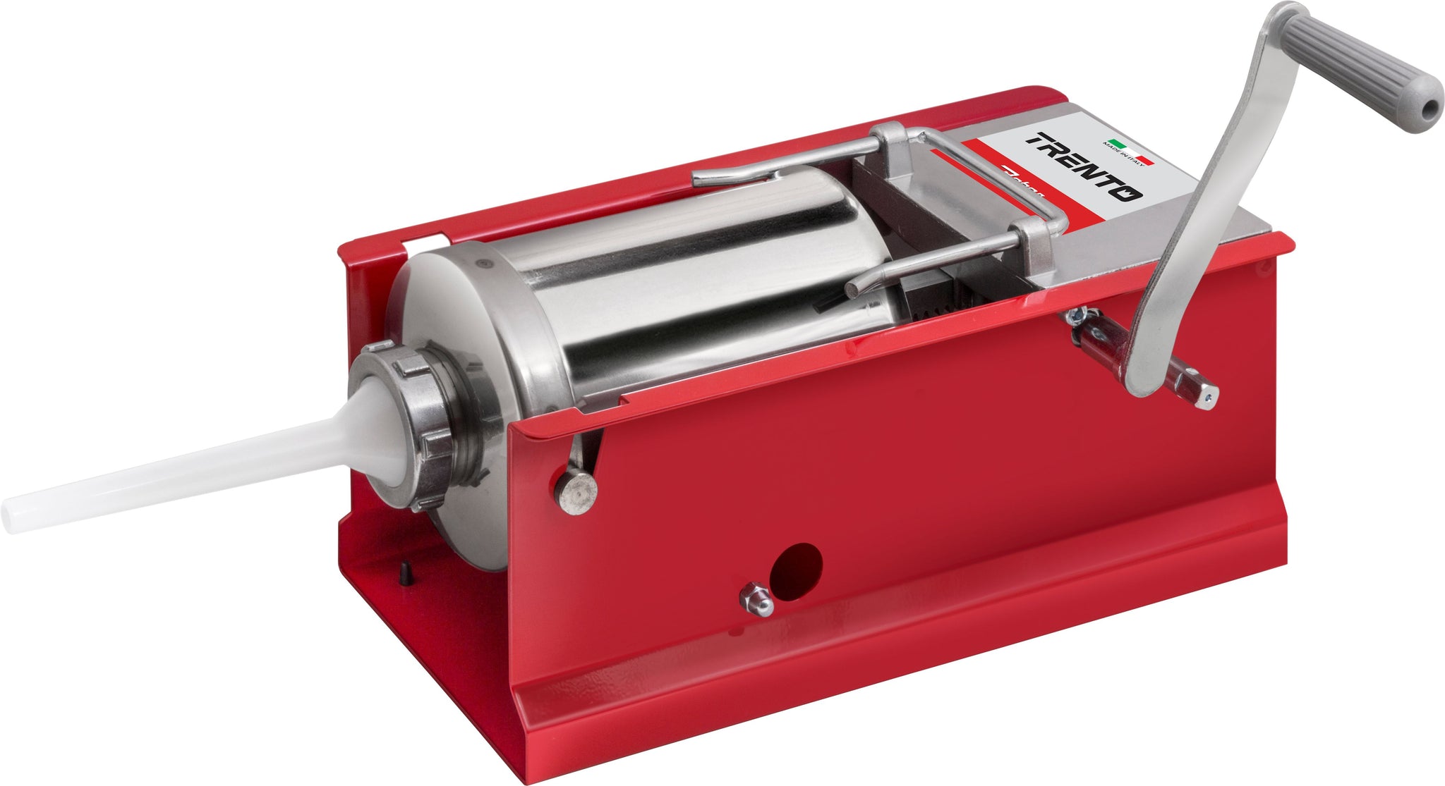 Omcan - 7 lb Capacity, 2-Speed Horizontal Gear Drive Trento Red Manual Sausage Stuffer - 48160