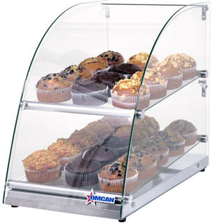 Omcan - 70 L Capacity Countertop Food Display Case with Curve Front Glass - 44374