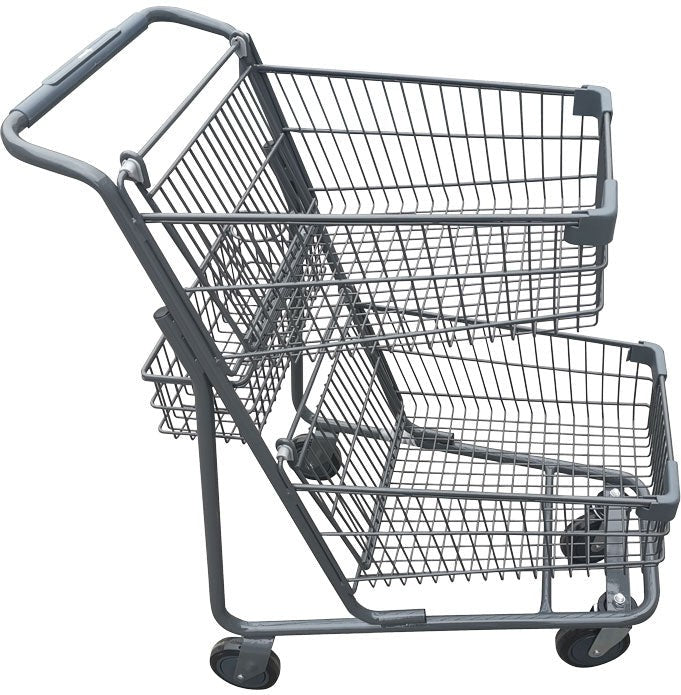 Omcan - 70 L Shopping Cart With Double Baskets - 44555