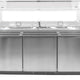 Omcan - 71" Stainless Steel Refrigerated Salad Bar / Cold Food Table with Sneeze Guard, Tray Slide and Pan Covers - 50090