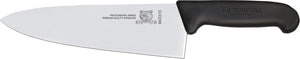 Omcan - 8” Black Super Fiber Handle Medium Cook's Knife, Pack of 4 - 21597