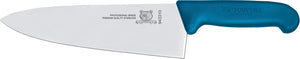 Omcan - 8” Blue Super Fiber Handle Medium Cook's Knife, Pack of 4 - 23874