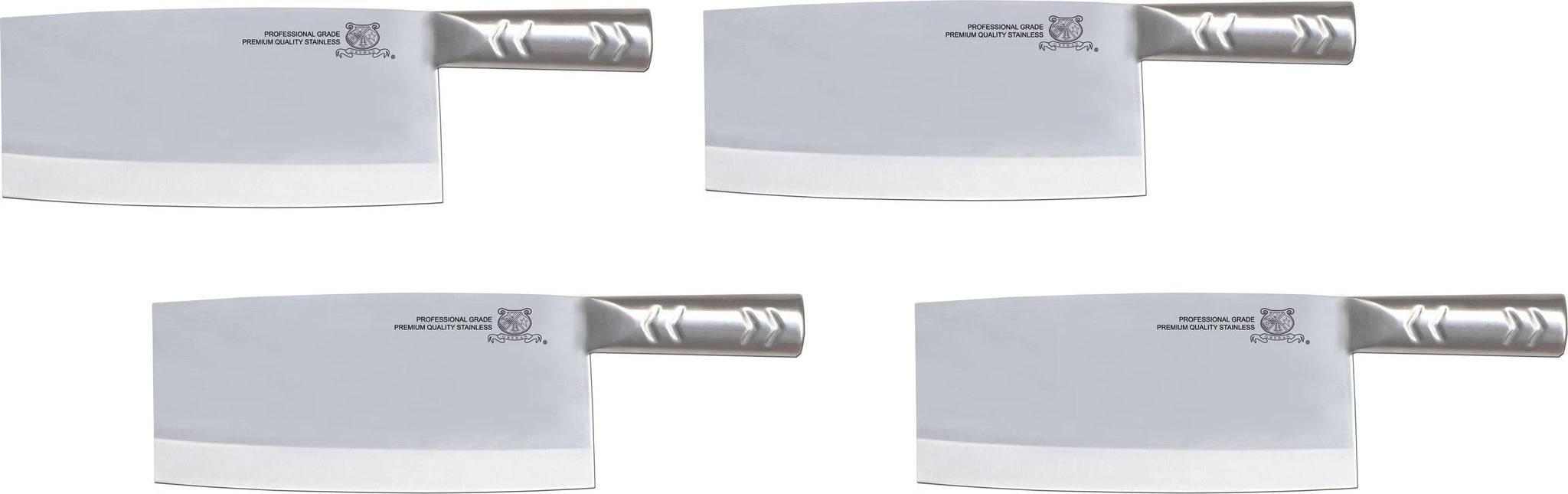 Omcan - 8" Chinese Style Cleaver with Stainless Steel Handle, Pack of 4 - 10555