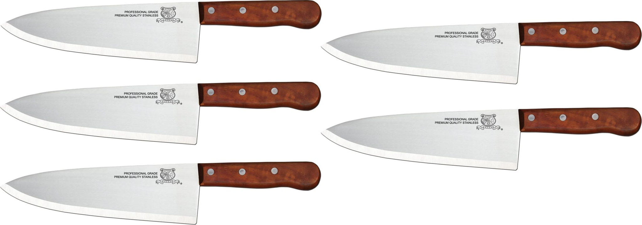 Omcan - 8” Cook's Knife with Wood Handle, Pack of 5 - 11479