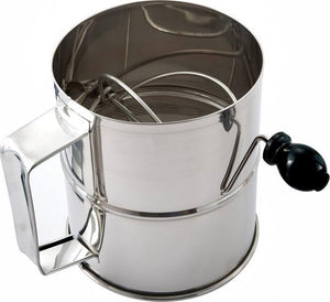 Omcan - 8 Cup Stainless Steel Rotary Sifter, Pack of 10 - 80424