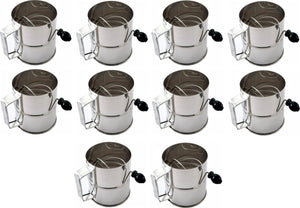 Omcan - 8 Cup Stainless Steel Rotary Sifter, Pack of 10 - 80424