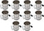 Omcan - 8 Cup Stainless Steel Rotary Sifter, Pack of 10 - 80424