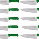 Omcan - 8" Green Handle Greban Medium Blade Cook Knife, Pack of 10 - 12003