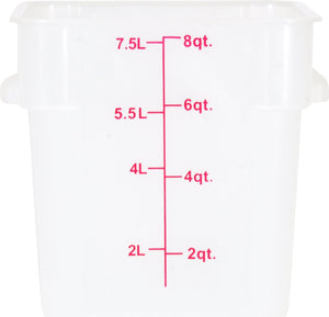 Omcan - 8 QT Translucent Square Food Storage Container, Pack of 20 - 80193