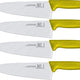 Omcan - 8” Yellow Super Fiber Handle Medium Cook's Knife, Pack of 4 - 23877