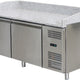 Omcan - 80″ Granite Top Refrigerated Pizza Prep Table With 2 Doors - 48621