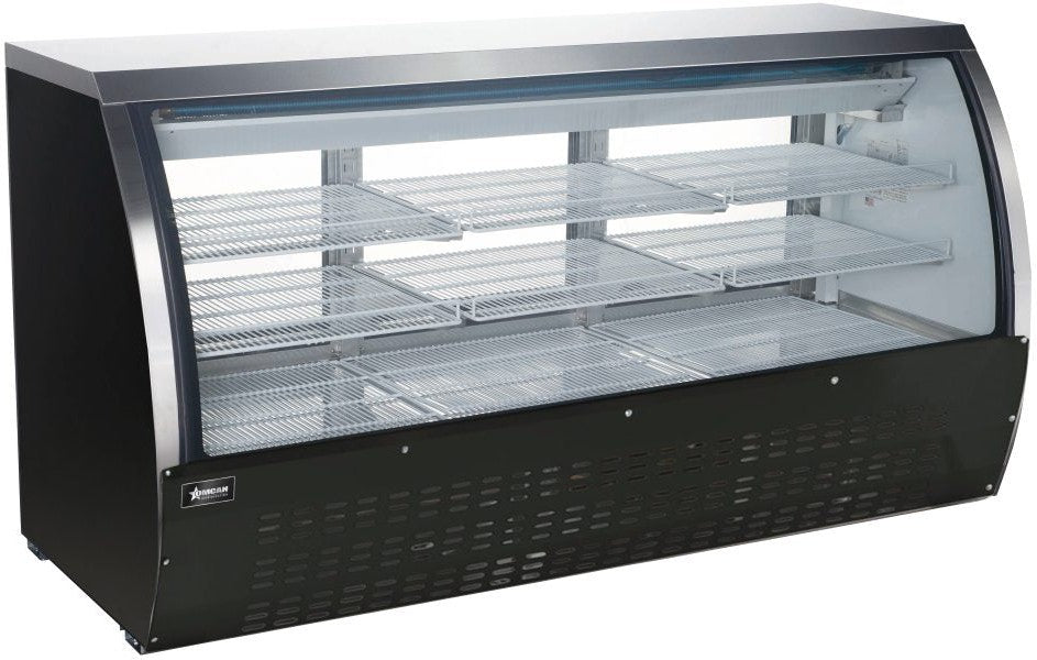 Omcan - 82″ Floor Refrigerated Showcase with Black Coated Steel Exterior - 50078