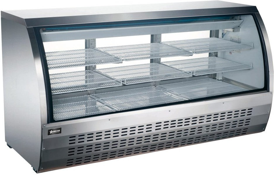 Omcan - 82″ Floor Refrigerated Showcase with Stainless Steel Exterior - 50080