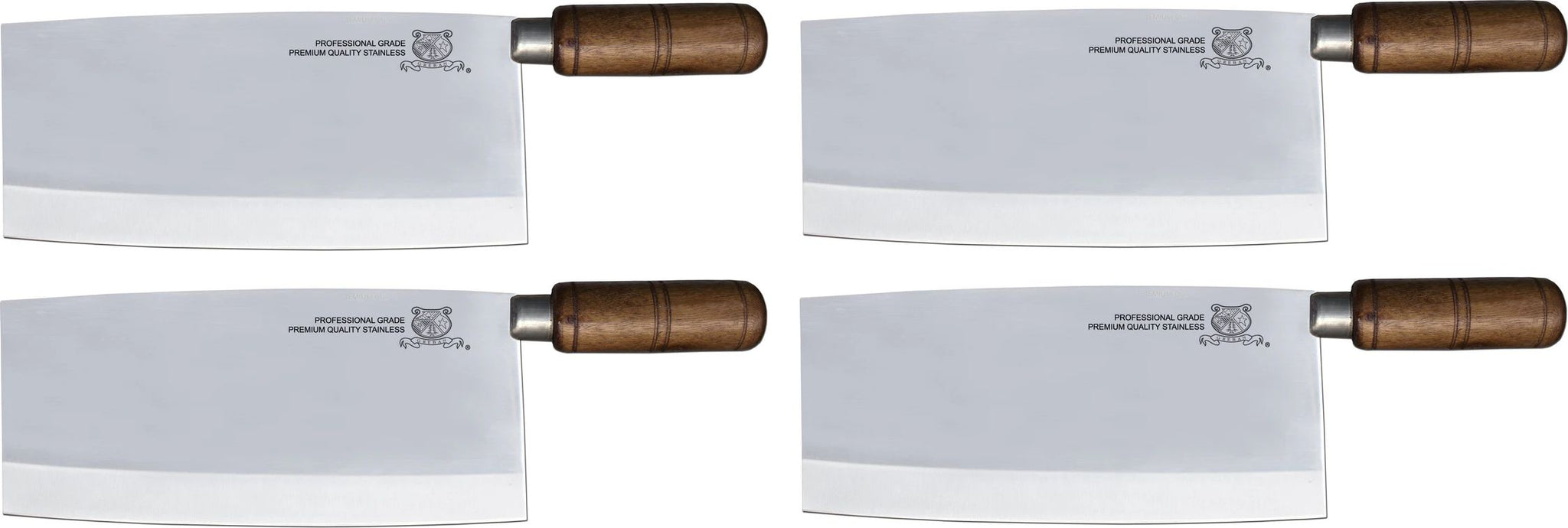 Omcan - 8.5" Chinese Style Cleaver with Wood Handle, Pack of 4 - 10556