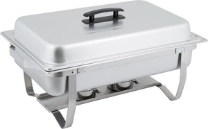 Omcan - 9 QT Stainless Steel Chafing Dish with Foldable Legs (8.5 L), Pack of 4 - 31354