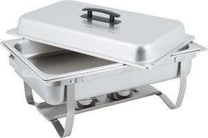 Omcan - 9 QT Stainless Steel Chafing Dish with Foldable Legs (8.5 L), Pack of 4 - 31354