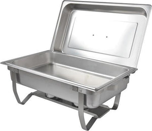 Omcan - 9 QT Stainless Steel Chafing Dish with Foldable Legs (8.5 L), Pack of 4 - 31354