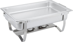 Omcan - 9 QT Stainless Steel Chafing Dish with Foldable Legs (8.5 L), Pack of 4 - 31354