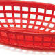 Omcan - 9" x 5" Red Premium Plastic Oval Basket, Pack of 300 - 80360