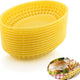 Omcan - 9" x 5" Yellow Premium Plastic Oval Basket, Pack of 300 - 80361