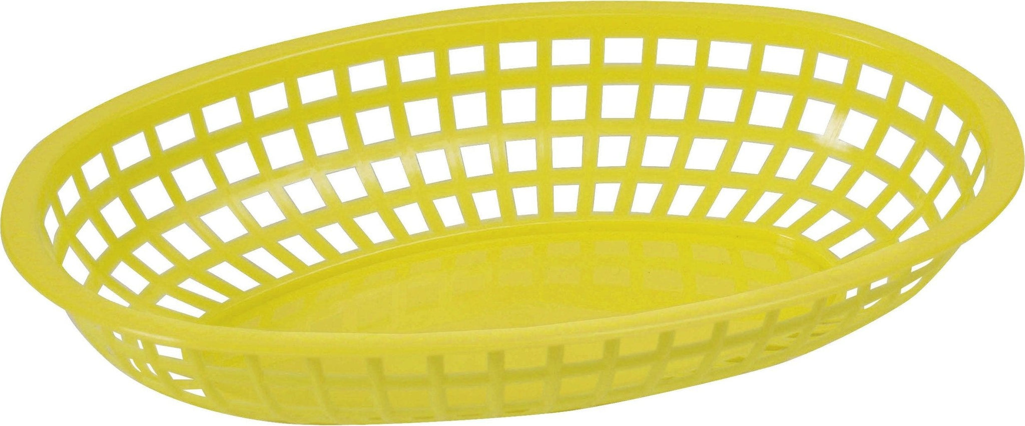 Omcan - 9" x 5" Yellow Premium Plastic Oval Basket, Pack of 300 - 80361