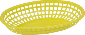 Omcan - 9" x 5" Yellow Premium Plastic Oval Basket, Pack of 300 - 80361