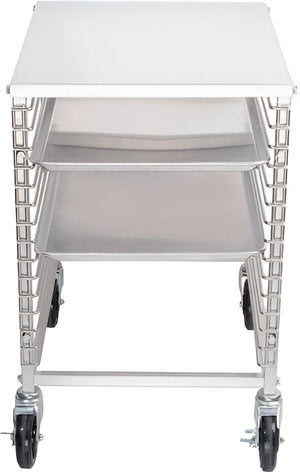 Omcan - Aluminum Counter-Height End-Load Bun Pan Rack with 15 Slides and Solid Flat Top - 46800