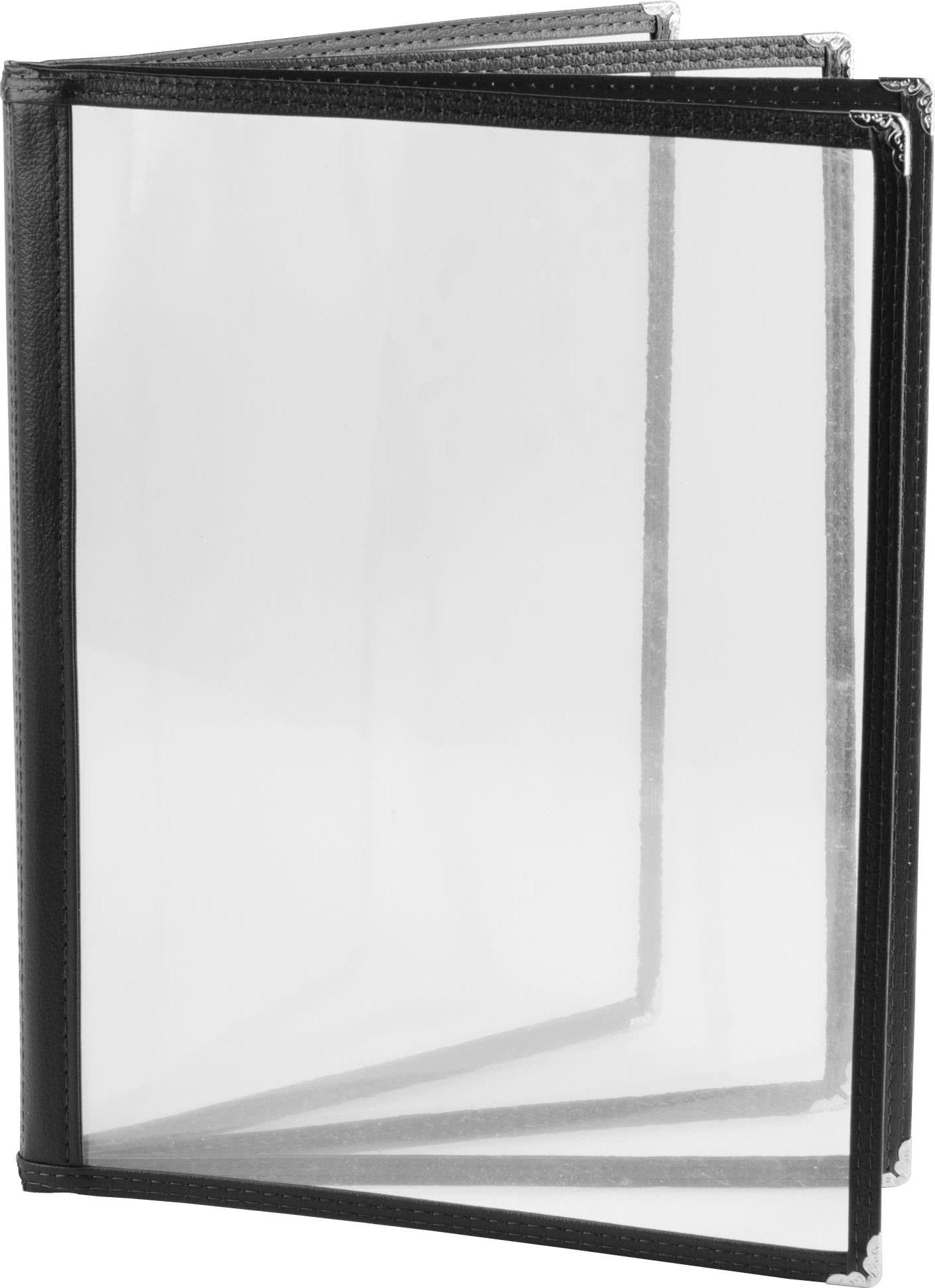 Omcan - Black Four Page Menu Holder, Pack of 25 - 39806