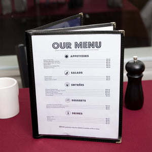 Omcan - Black Three Page Menu Holder, Pack of 50 - 39802