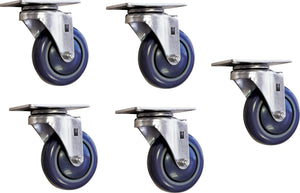 Omcan - Black Utility Cart Caster, Pack of 5 - 13120